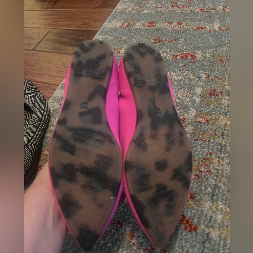 Rothy's Bright Pink Knit Pointed Toe Flats - Picture 3 of 15
